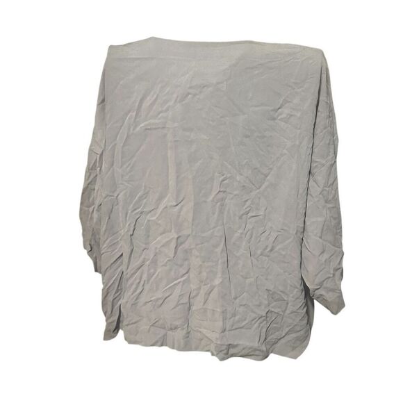 NICE WOMEN Pure J Jill Womens Oversized Boxy Top grey Neutral Lagenlook 3/4 Slee - Picture 5 of 9